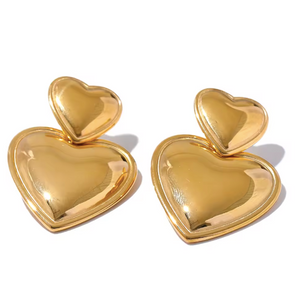 Aretes Corazon Duo