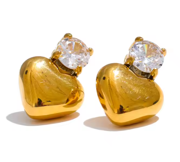 Aretes Corazon Brillante
