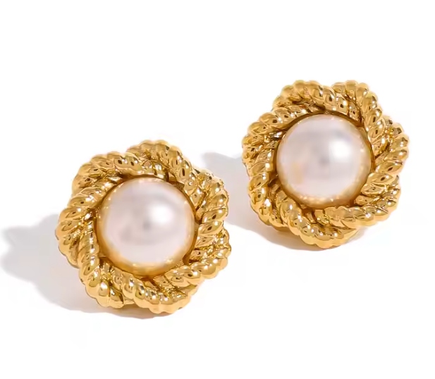 Aretes Flor Perla