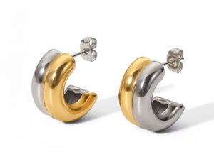 Aretes Arracada Bicolor